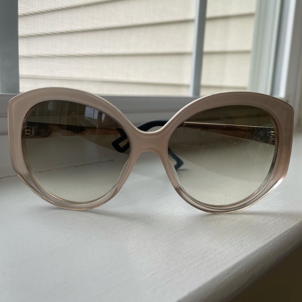 Christian Dior Oversized Blush Clear Two-Toned Ombre Sunglasses